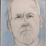 Ritratto di Joseph Robinette Biden Jr , 2022 disegno a matita su carta riciclata,Pasquale Mastrogiacomo.
