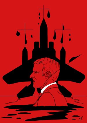 Ritratto di Emmanuel Macron 2, 2024 disegno digitale, Pasquale Mastrogiacomo