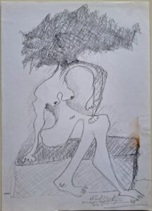 Disegno di Donna , 1995 matita su foglio A4,Pio Mastrogiacomo