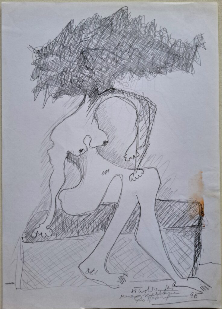 Disegno di Donna  , 1995 matita su foglio A4,Pio Mastrogiacomo