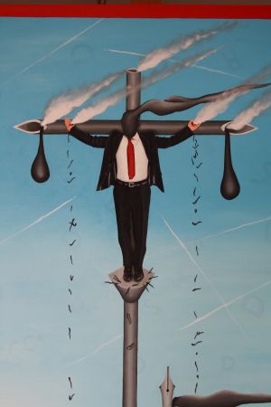 Particolare 3,Crocifissione contemporanea (contemporary crucifixion), 2016 dipinto olio su tela (painting oil on canvas) cm 60x80, Pasquale Mastrogiacomo